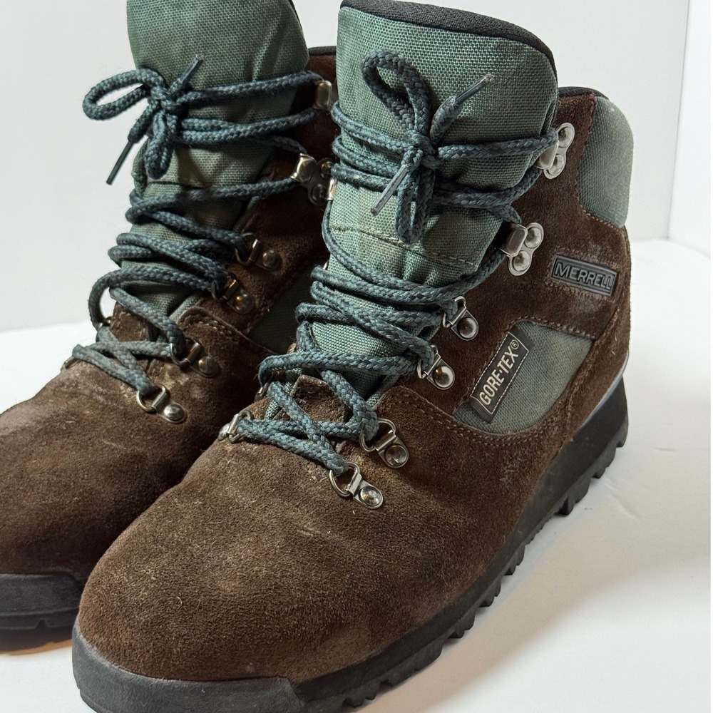 Merrell Nova GTX II Hiking Boots Gore-Tex Waterproof Brown Green Women's 9.5